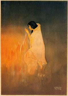 sati, a bengal school painting by nandlal bose