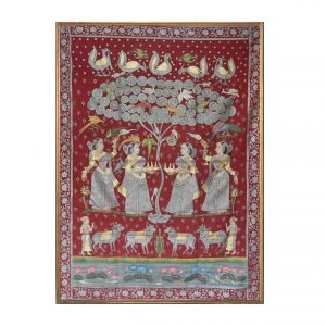 25 vrikshachari pichwai with gold work