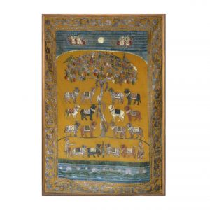 34 gopashtami pichwai with gold work