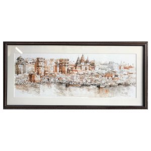 4 banaras ghat watercolour painting on paper