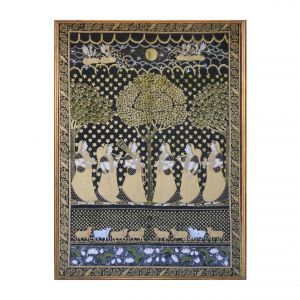 5 vrikshachai pichwai with gold work