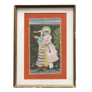 kishangarh style miniature painting radha krishna