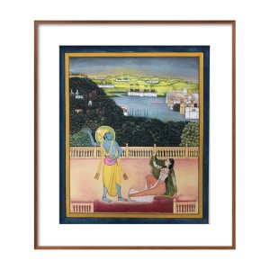 radha krishna miniature painting