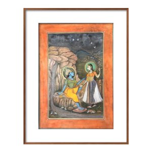 radha krishna miniature painting